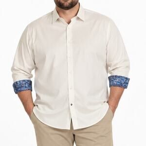 NWT Visconti Black White Contrast Cuff Dress Shirt 2XLT